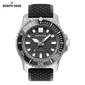 NORTH EDGE ABYSS Solar-Powered Watch for Men 316L Stainless Steel Case Ceramic Bezel Hardened Mineral Glass Ice-Textured Dial 200M Waterproof Diving Watch