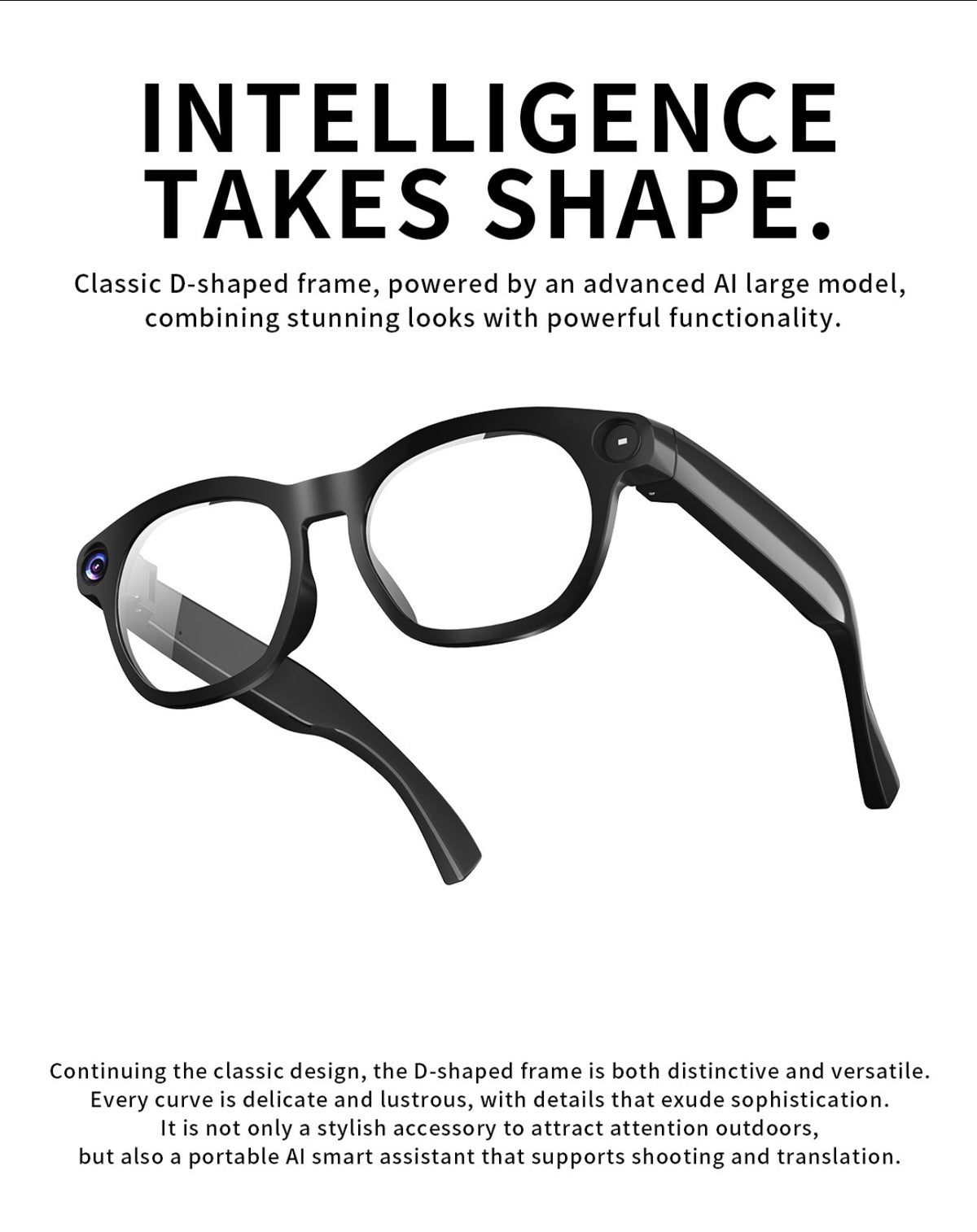 AI Smart Camera Glasses – 8MP 1080P HD Video, Bluetooth 5.3 & Translation