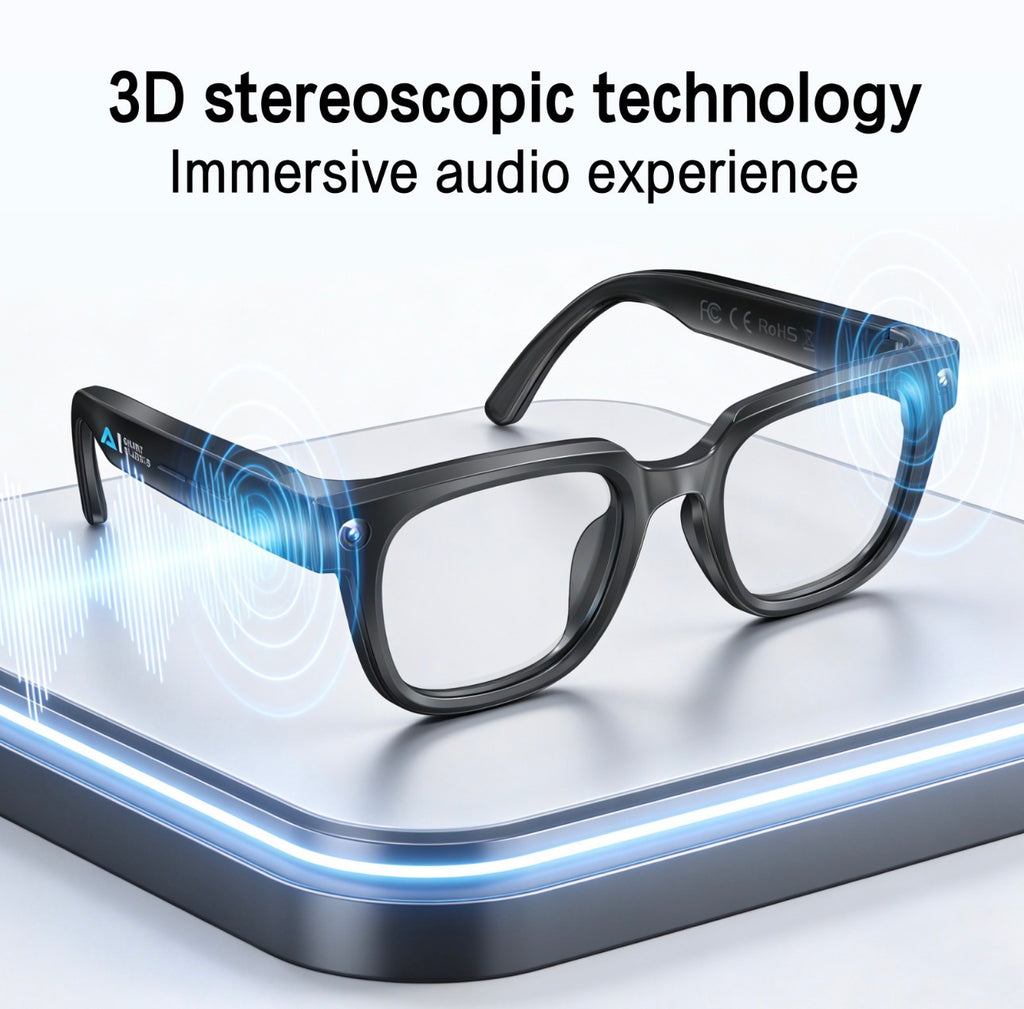 Q11 AI Smart Glasses with 4K Camera, Real-Time Translation, Voice Control & 3D Stereo Audio