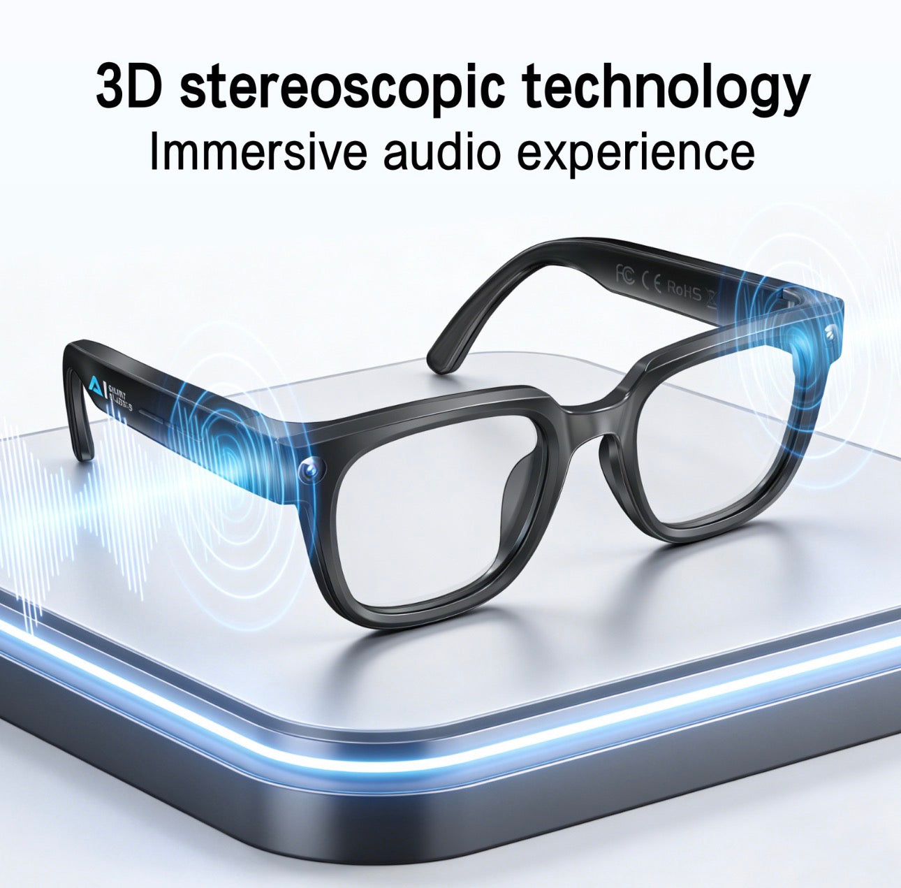 Q11 AI Smart Glasses with 4K Camera, Real-Time Translation, Voice Control & 3D Stereo Audio