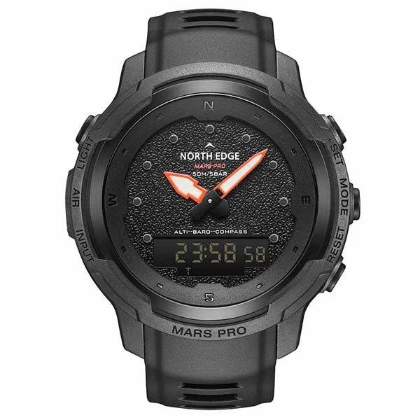 NORTH EDGE MARS PRO Carbon Fiber Outdoor Sports Watch Altimeter Barometer 50M Waterproof Men's Watch - NORTHEDGE