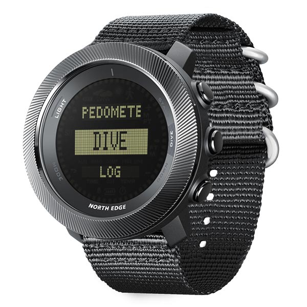 NORTH EDGE APACHE-D Freediving Computer Watch Compass Altimeter Barometer Safety Stop Reminder 200 Diving Log World Time 10ATM Waterproof