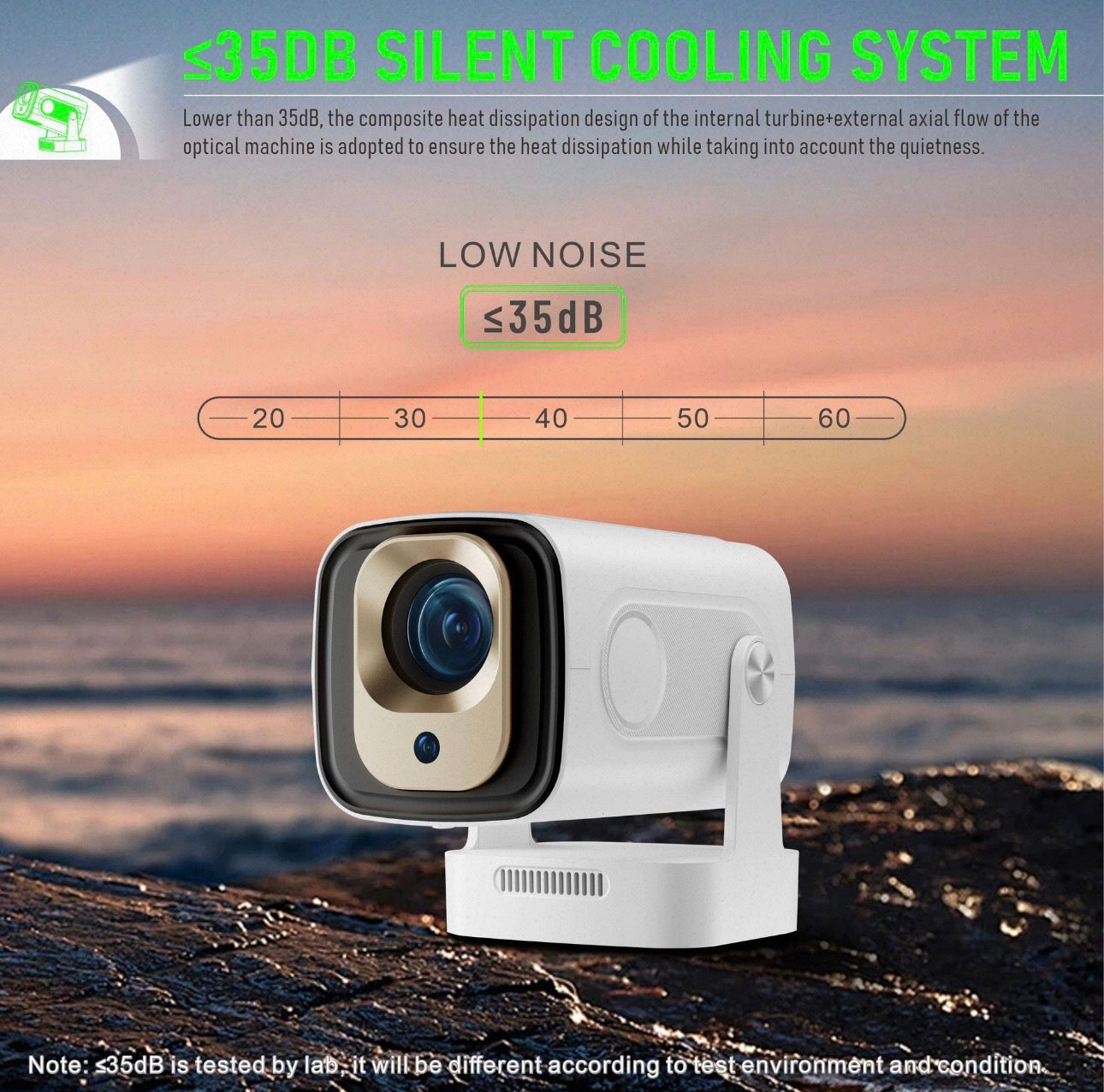 HY260 Pro Smart Projector – Native 1080P, 4K Support, Android 11, Auto Focus