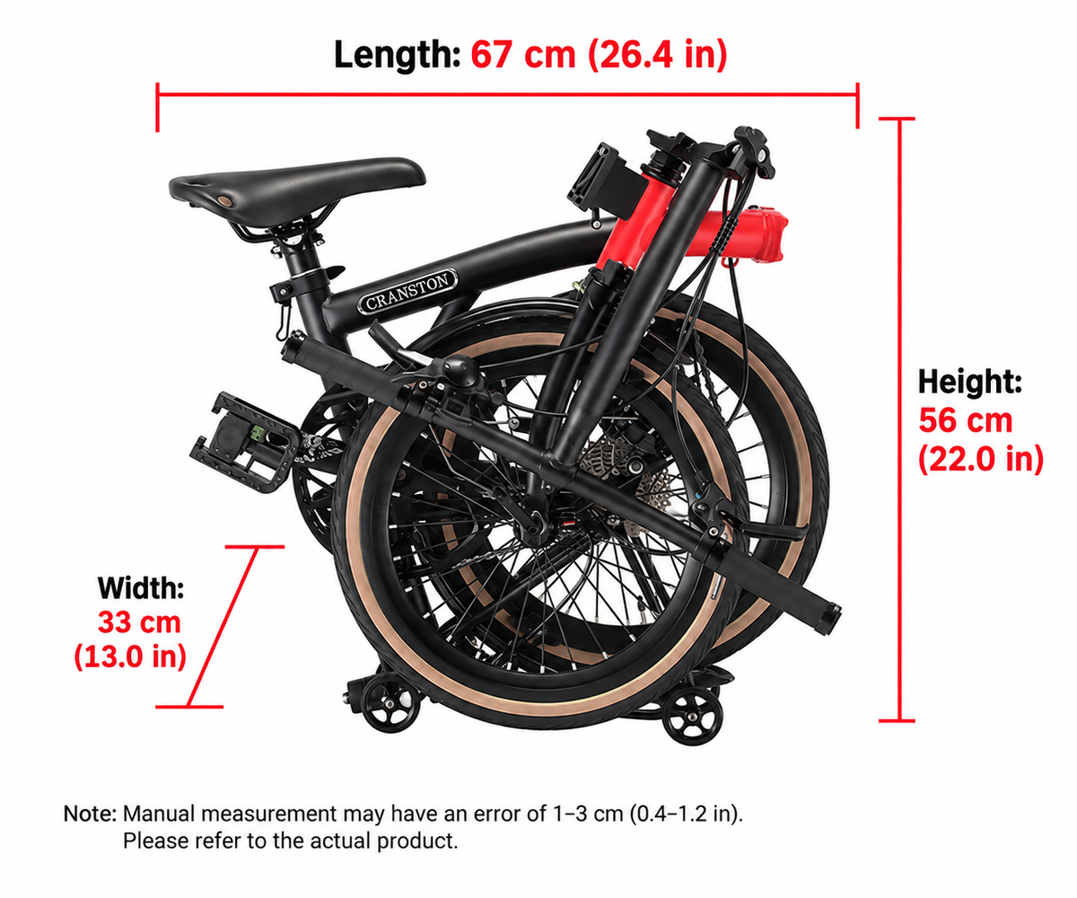 CRANSTON 16″ 9-Speed Triple-Folding City Bike