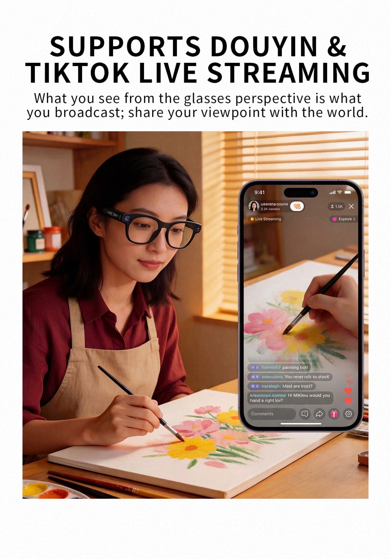 AI Smart Camera Glasses – 8MP 1080P HD Video, Bluetooth 5.3 & Translation
