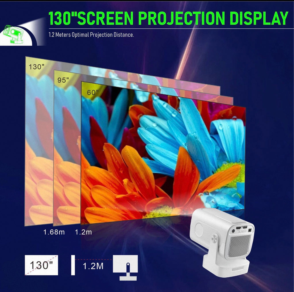 HY260 Pro Smart Projector – Native 1080P, 4K Support, Android 11, Auto Focus