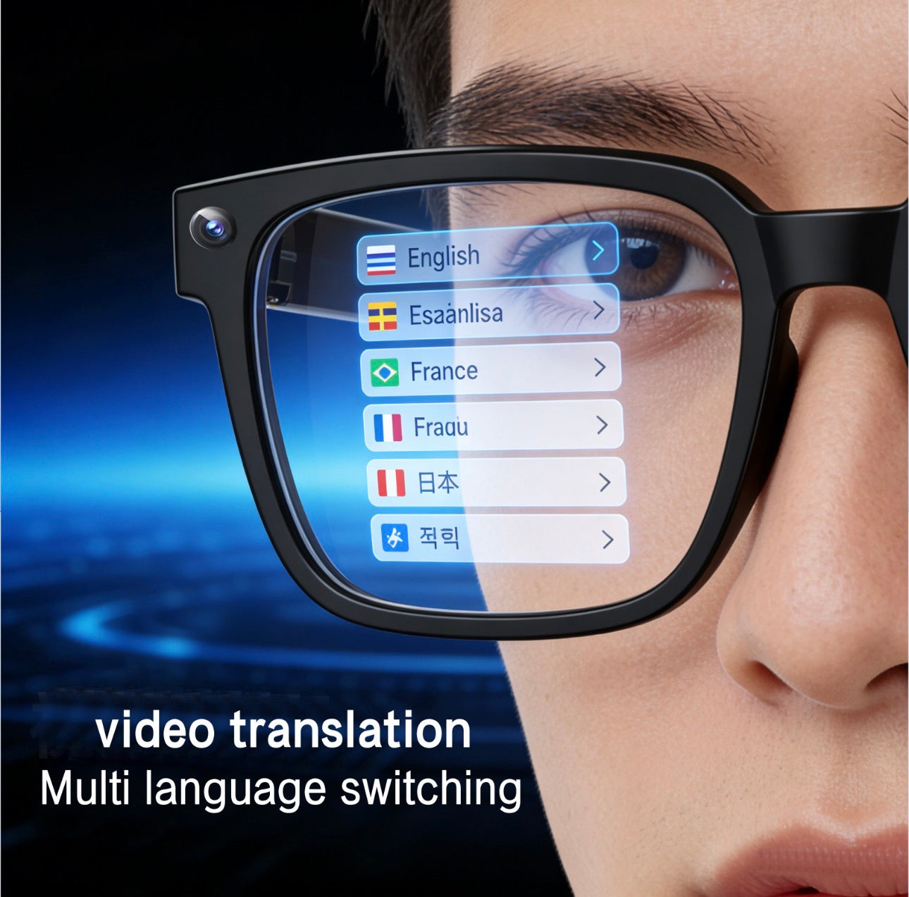 Q11 AI Smart Glasses with 4K Camera, Real-Time Translation, Voice Control & 3D Stereo Audio