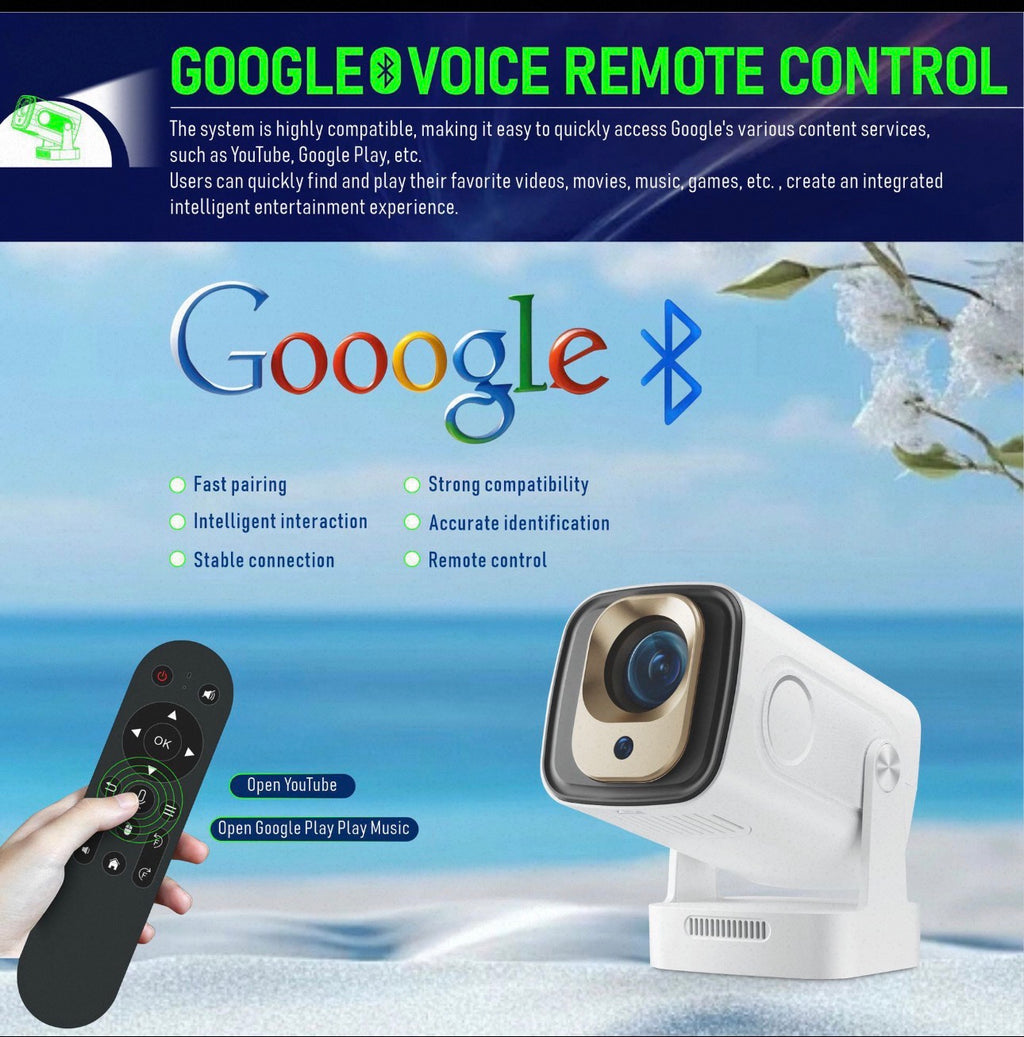 HY260 Pro Smart Projector – Native 1080P, 4K Support, Android 11, Auto Focus