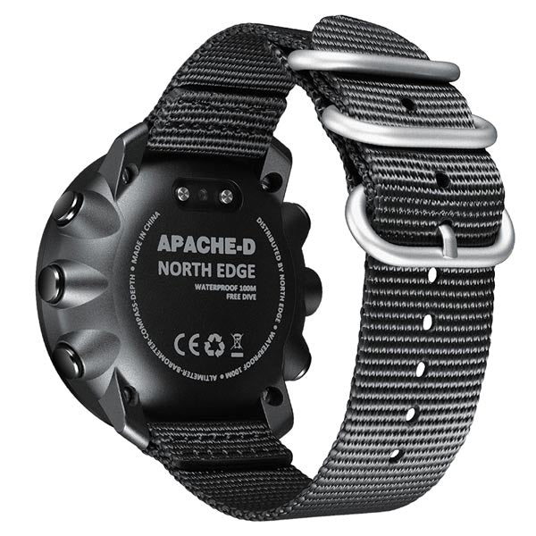 NORTH EDGE APACHE-D Freediving Computer Watch Compass Altimeter Barometer Safety Stop Reminder 200 Diving Log World Time 10ATM Waterproof