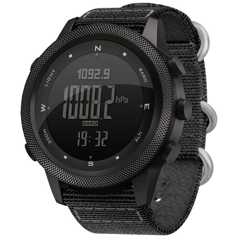 AP46 black outdoor watch, angled view