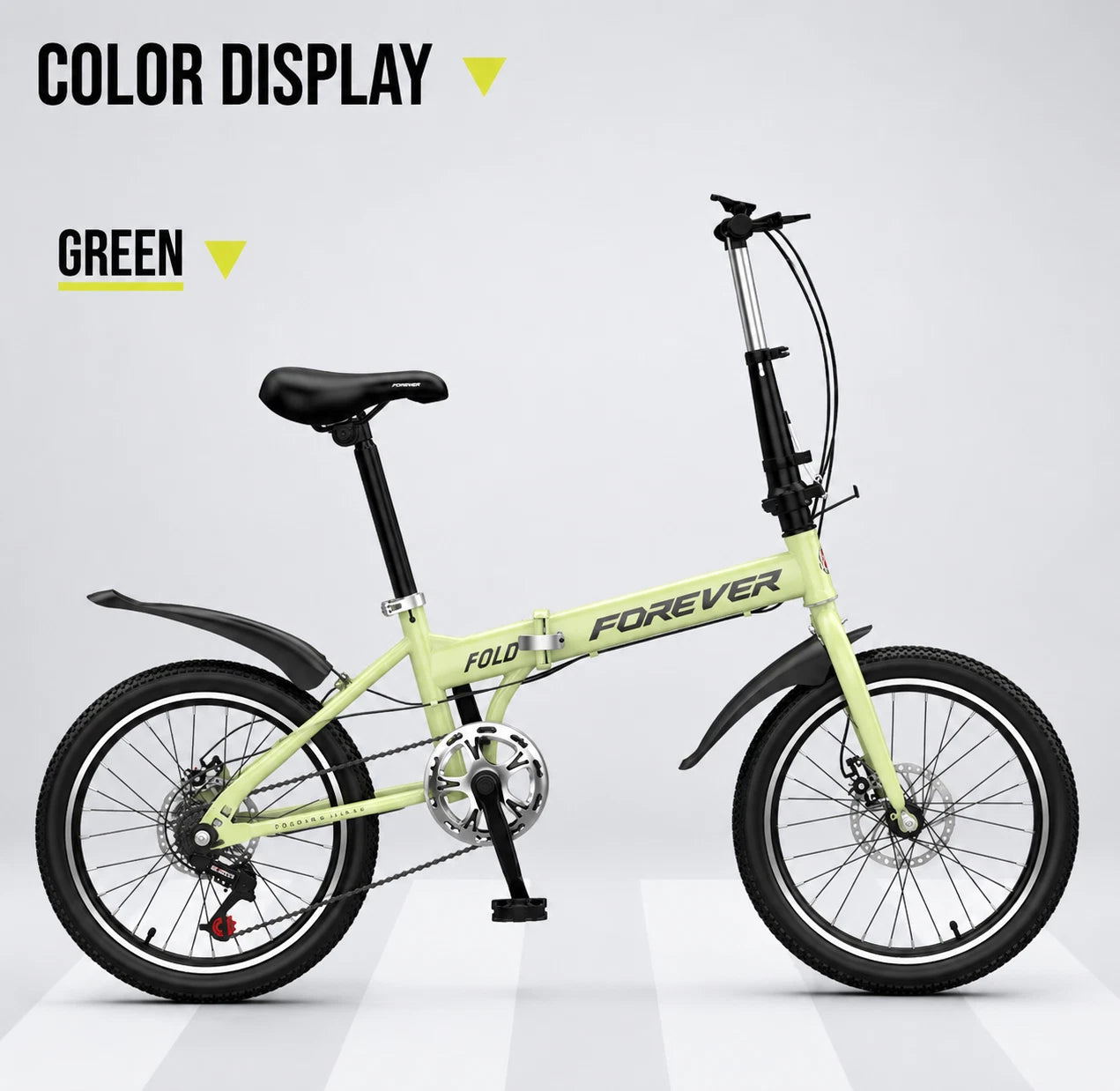 FOREVER Folding Bike 7-Speed Lightweight City Commuter Bicycle 16"/20"/22"